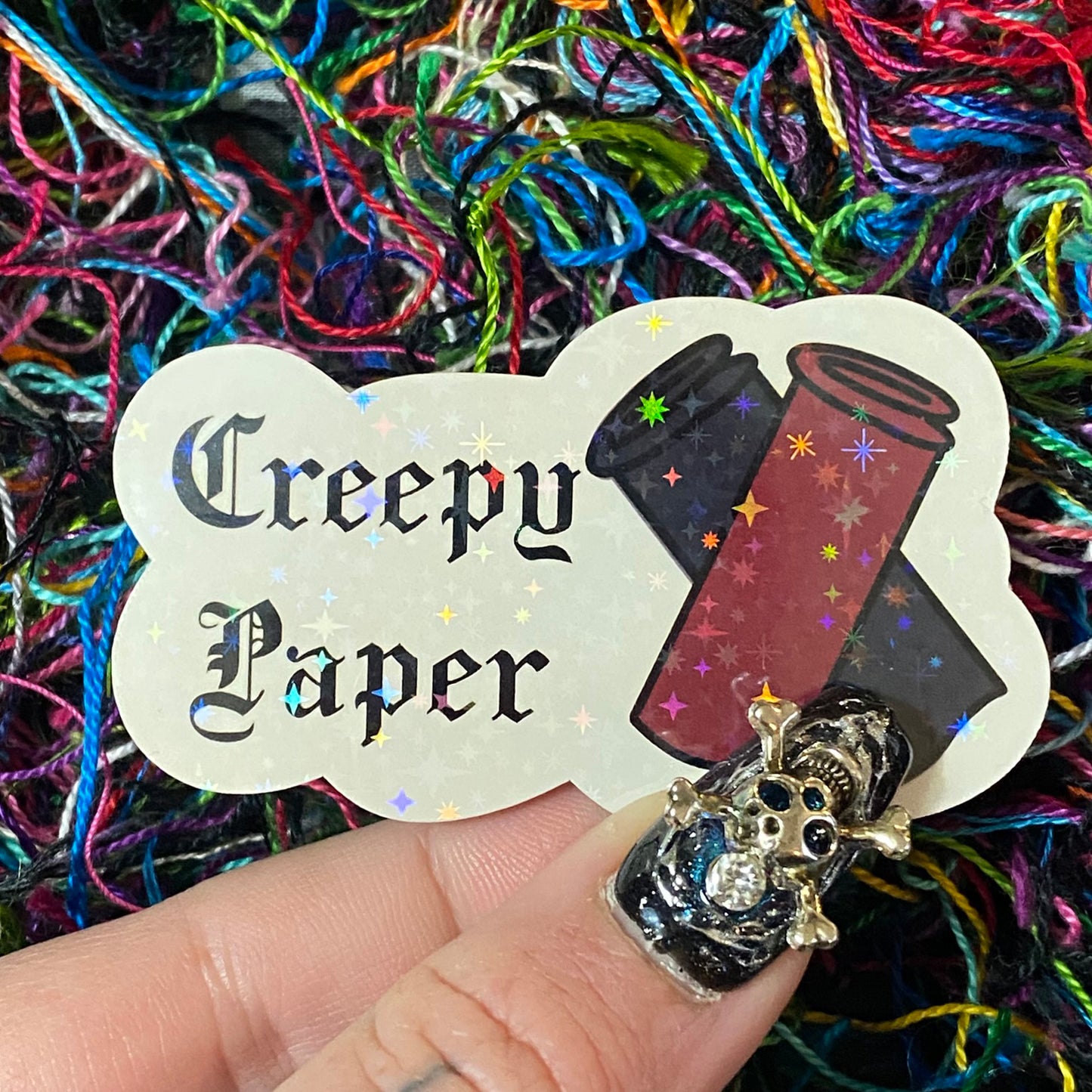 Creepy Paper Vinyl Sticker