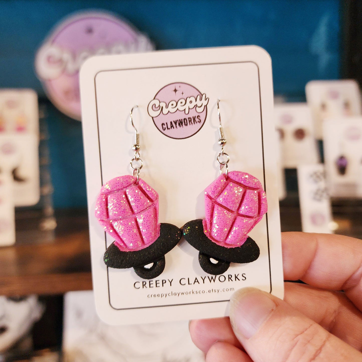 Pink Ring Pops - Drop Earrings