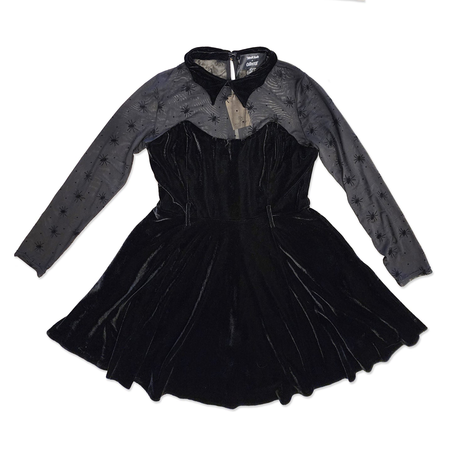 Spider Velvet Retro Dress, Size XL