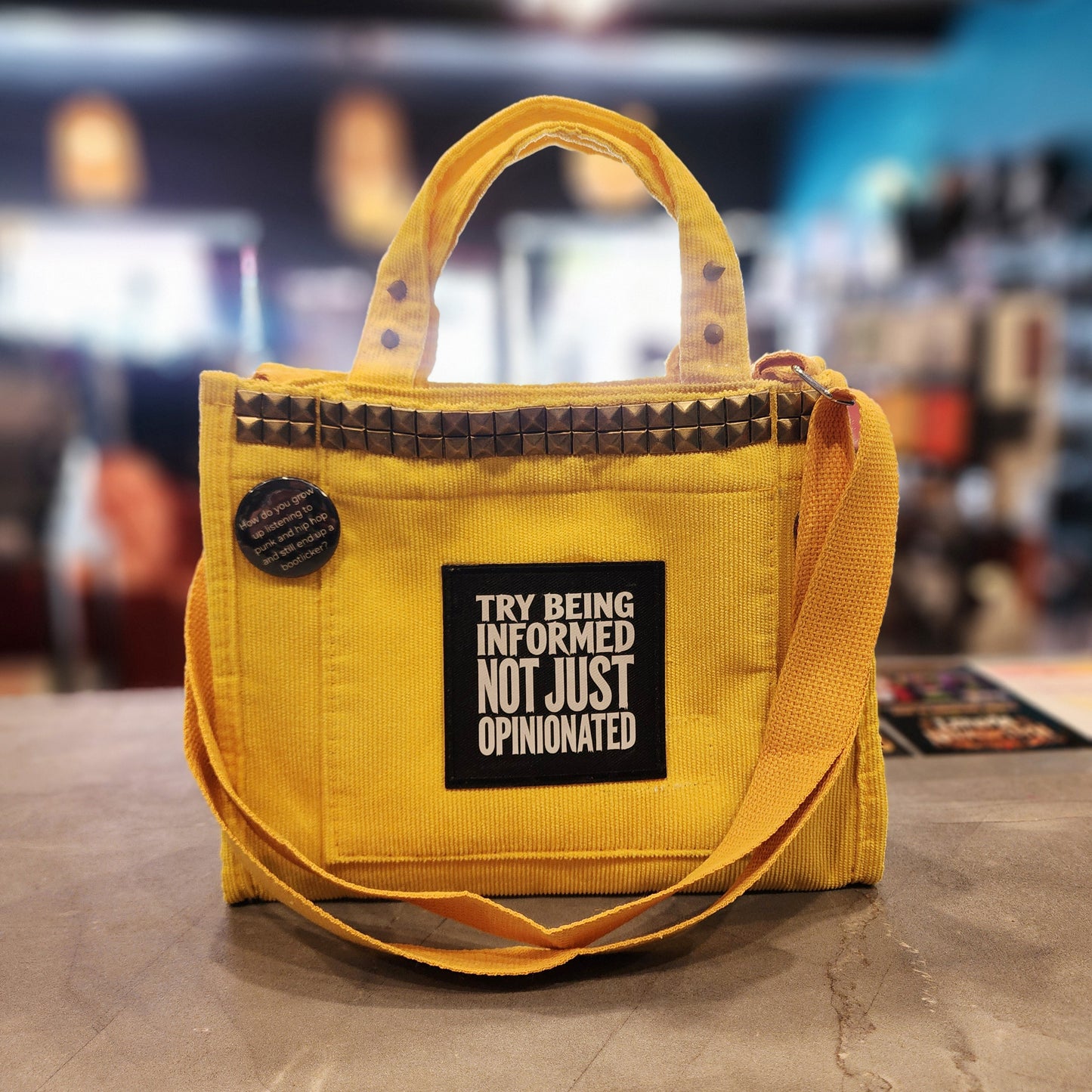 Yellow Corduroy Tote