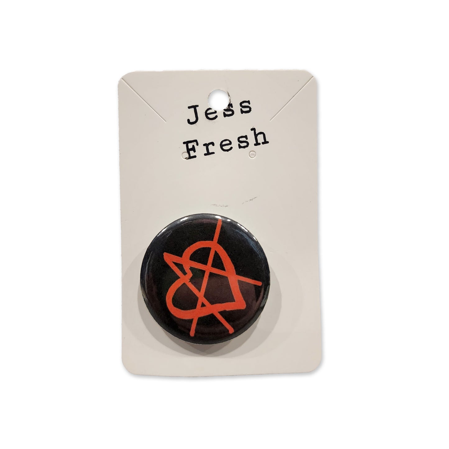 JF Red/Black Anarchy Button