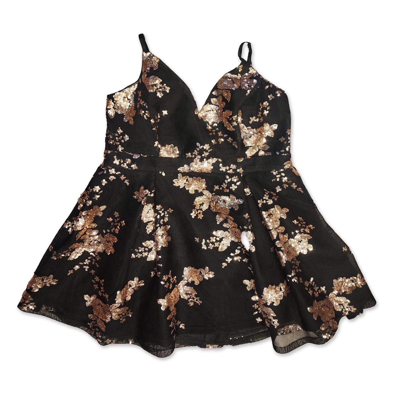 Black & Gold Sequin Dress, Size 3XL