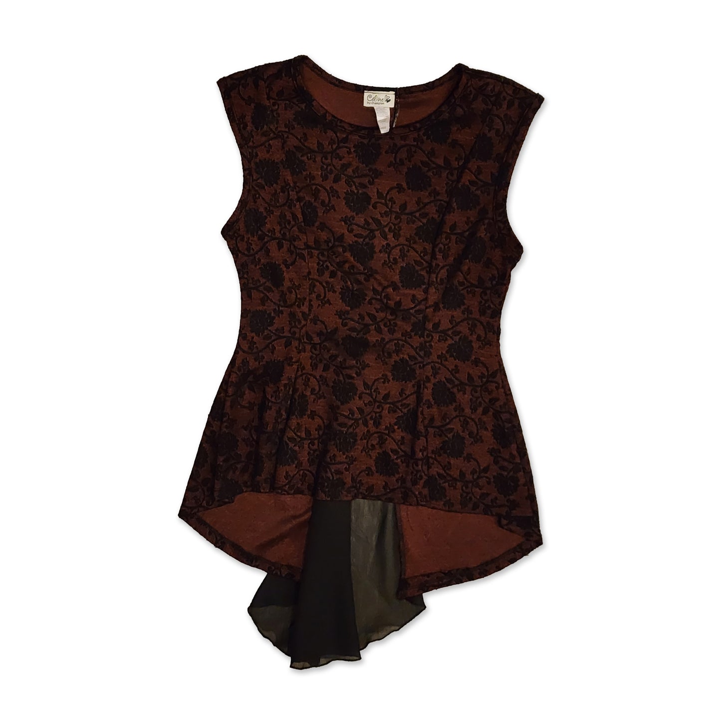 Damask Tank Top with Frill, Size L