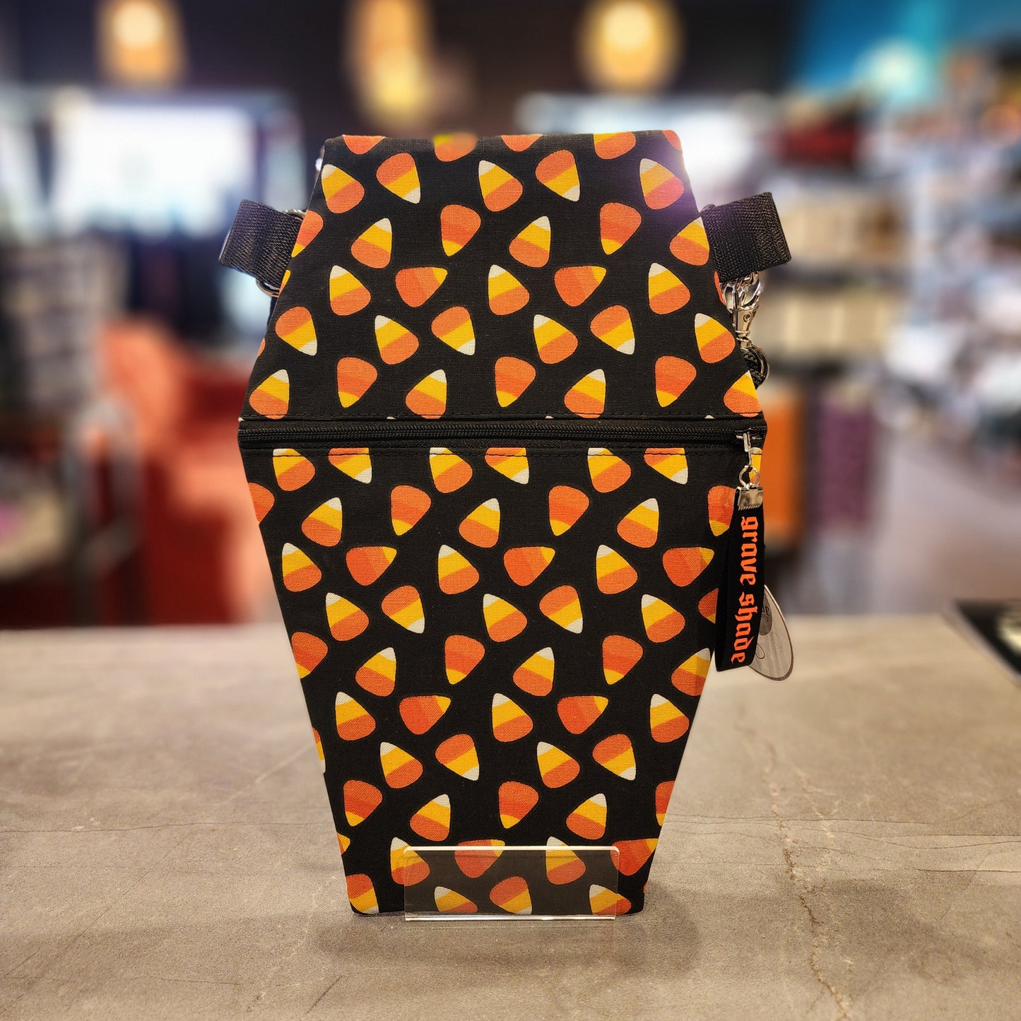 Candy Corn Crossbody Coffin Bag