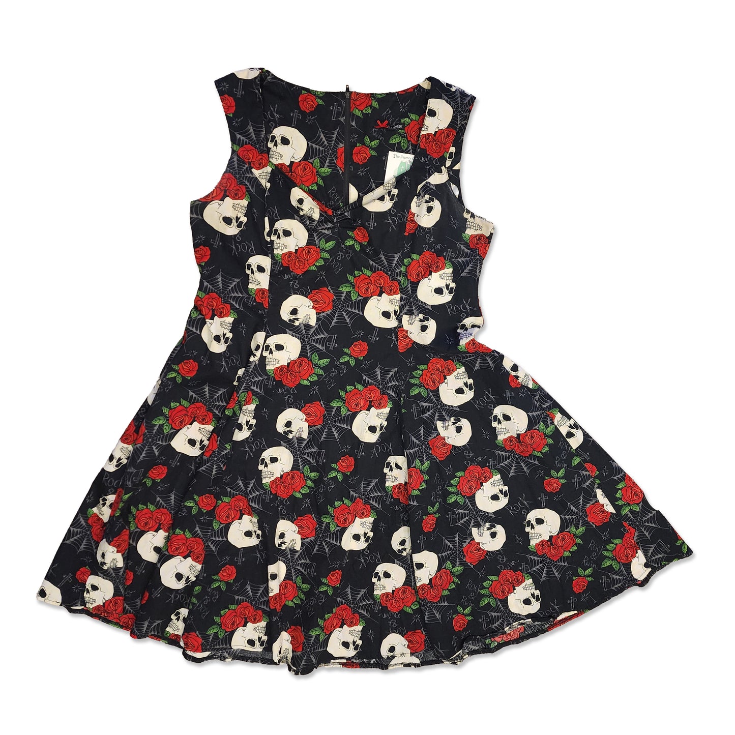 Hell Bunny Skull Spiderweb Dress, Size 2X