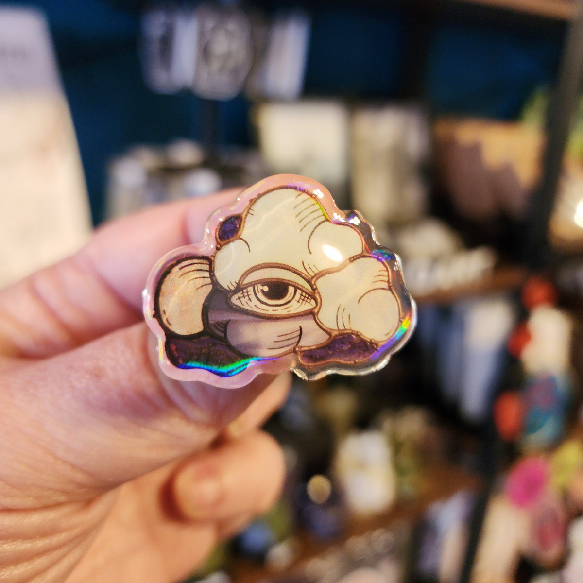 Acrylic Iridescent Cloud Pin