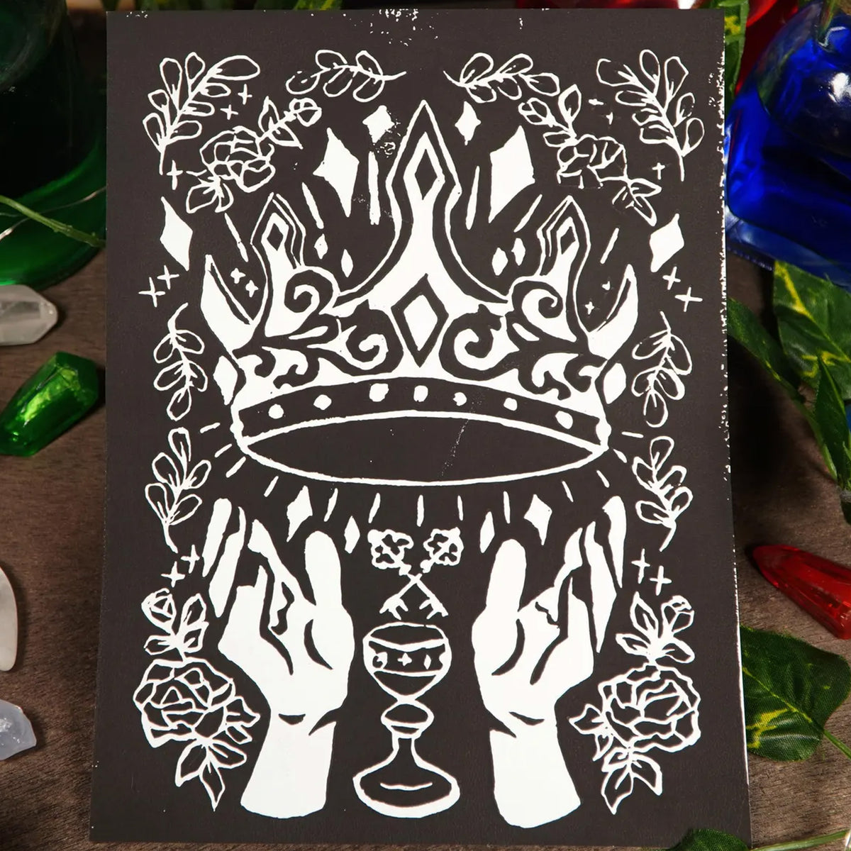 Crown Lino Print 6x8