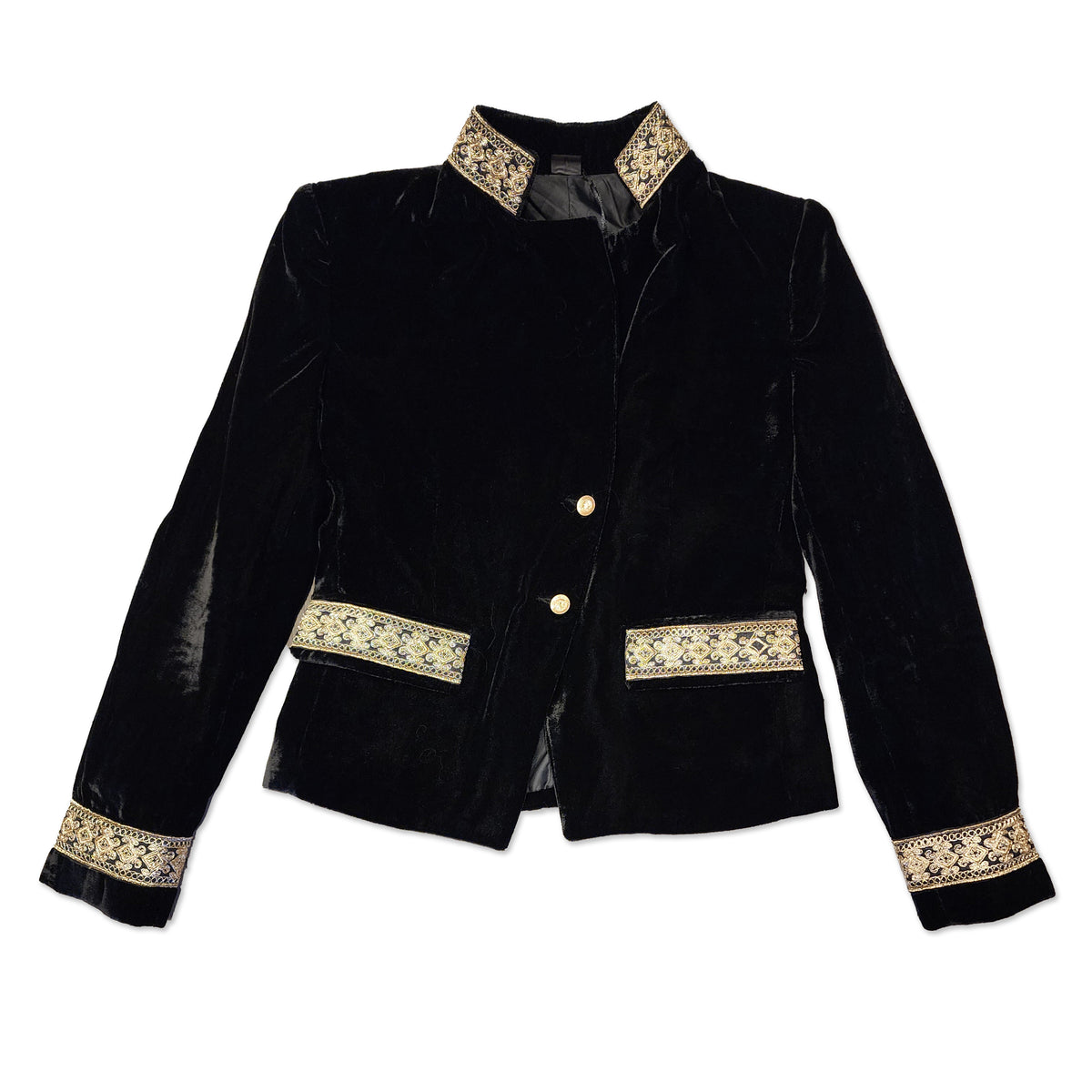 Velvet Jacket w/ Gold Trim, Size M