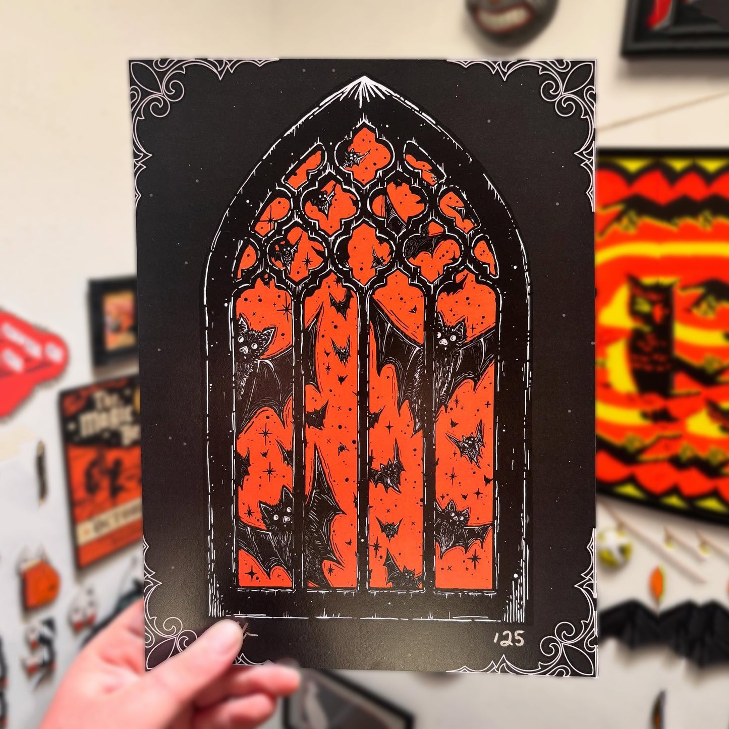 Bat Window Print 9x12