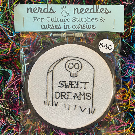 Toxic Tombstone Sweet Dreams 4" Embroidery Hoop