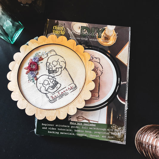 Large Hand Embroidery Kit - The Lovers