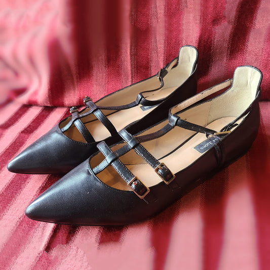 Leather MJ Cage Flats Size 7 Women's