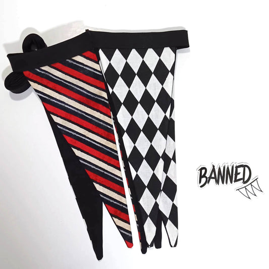 6 pc Black and White Diamonds Banner