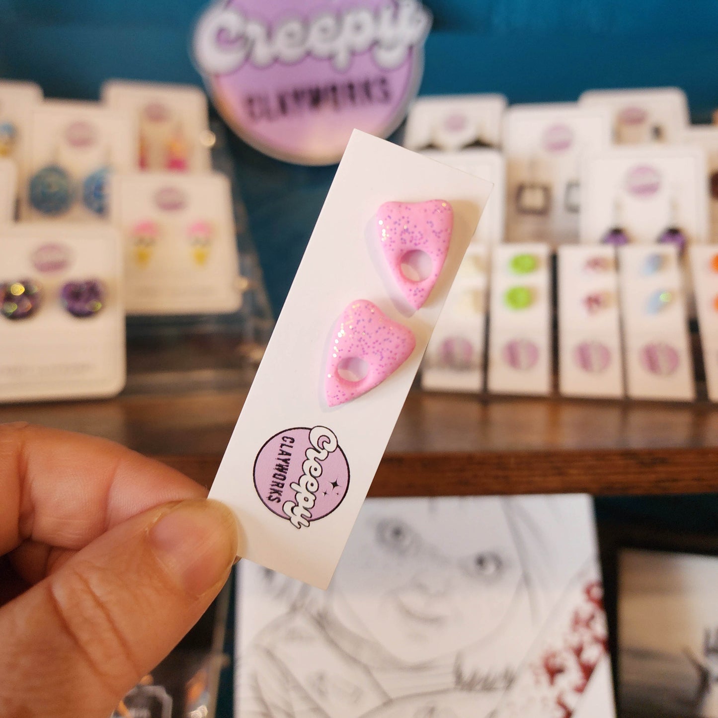 Pink Plancettes - Studs (Small)