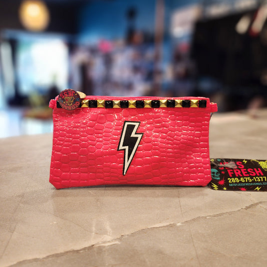 JF Hot Pink purse/wallet/pouch with crossbody strap