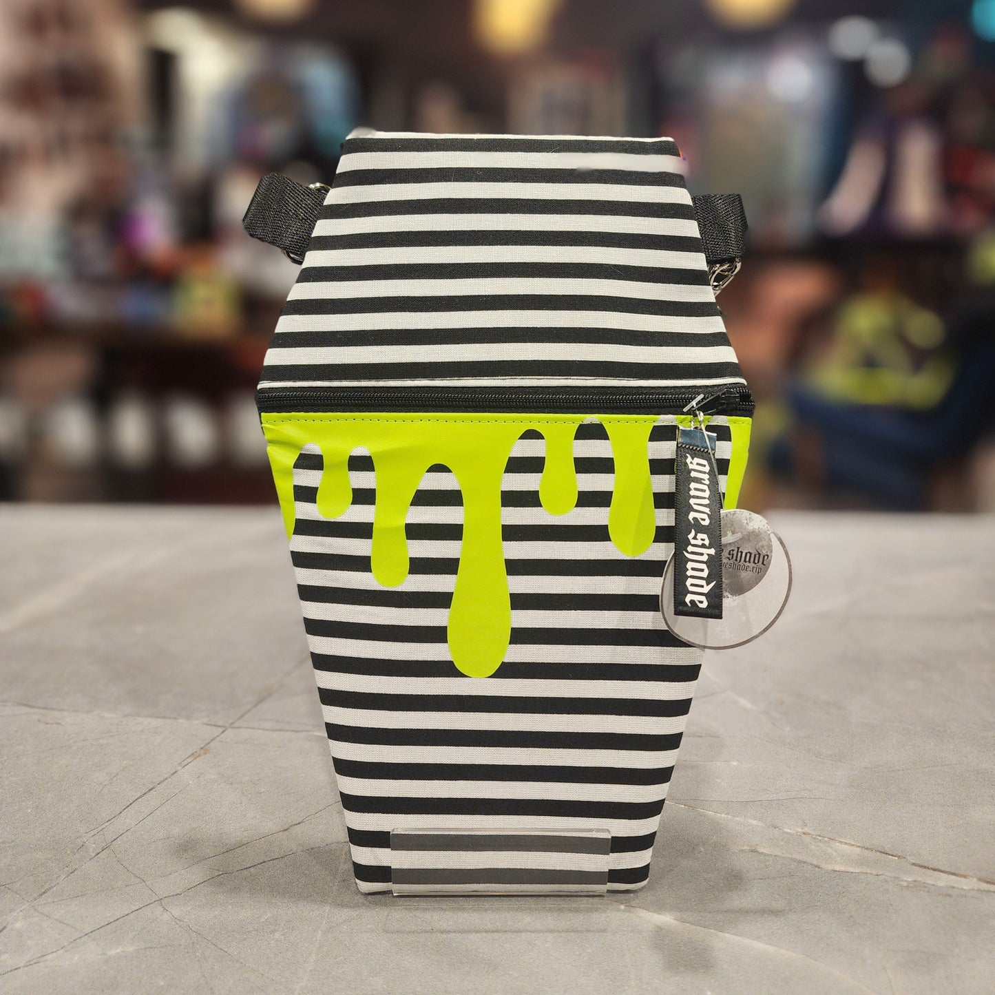 Toxic Stripes Crossbody Coffin Bag