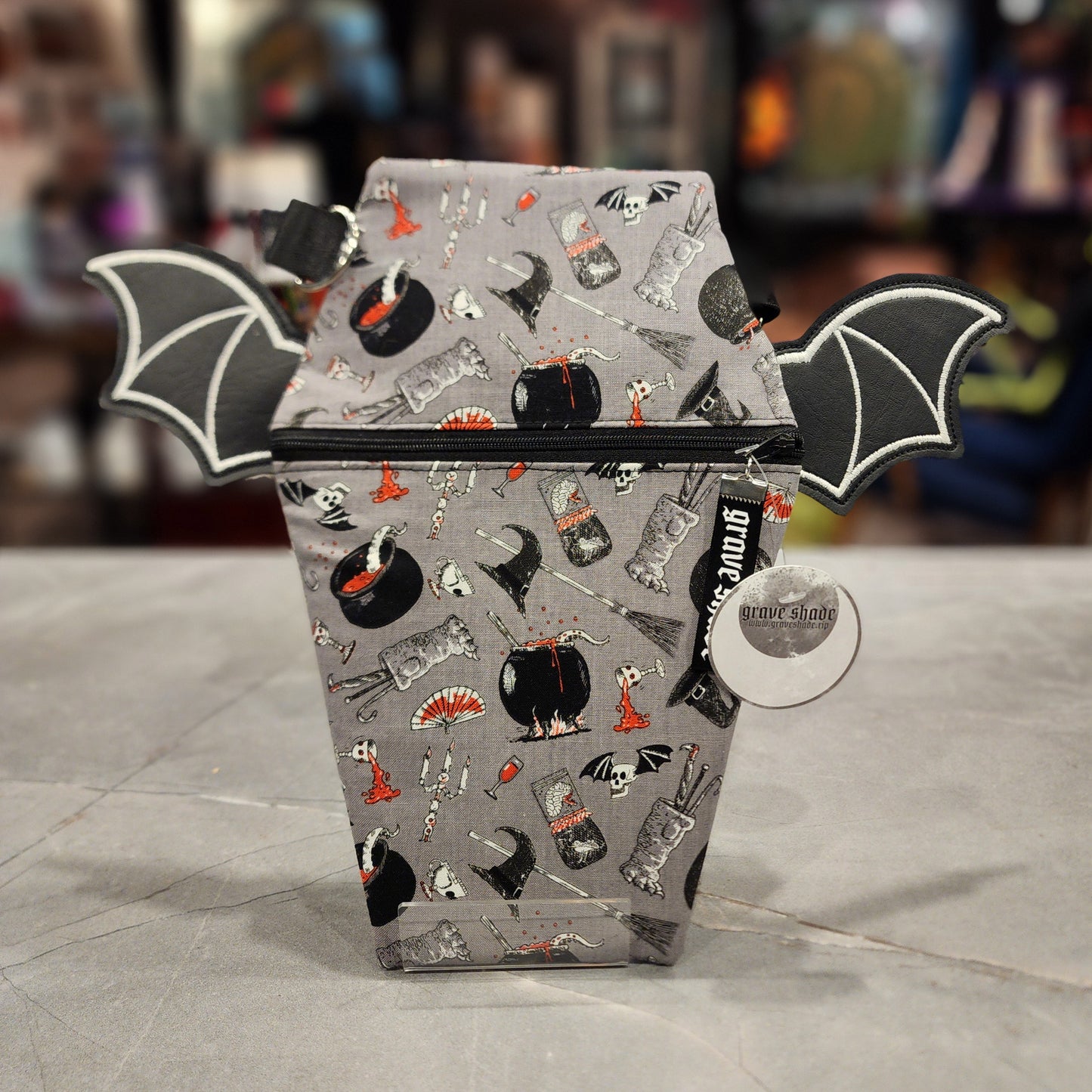 Witches Brew Bat Winged Crossbody Coffin Bag