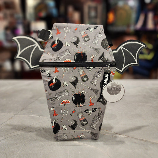 Witches Brew Bat Winged Crossbody Coffin Bag