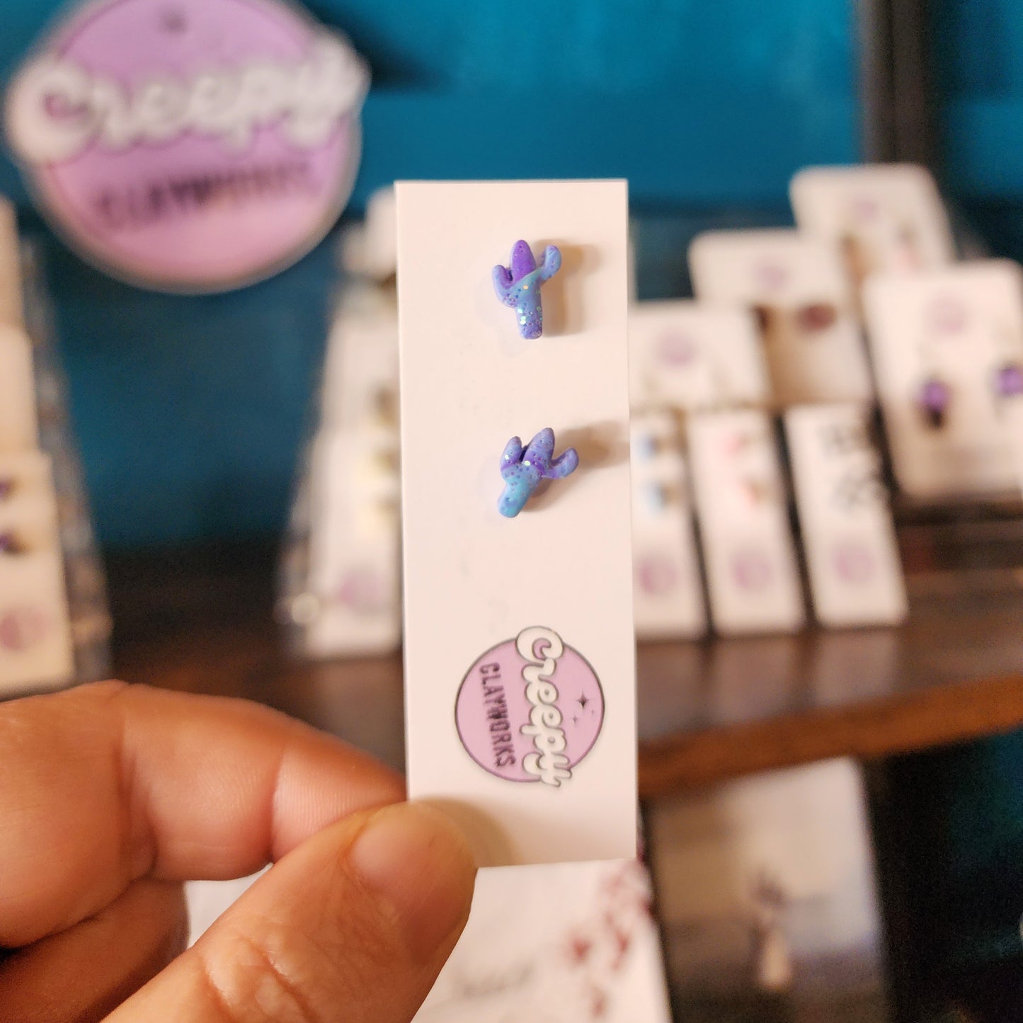 Purple Cactus - Studs (Small)