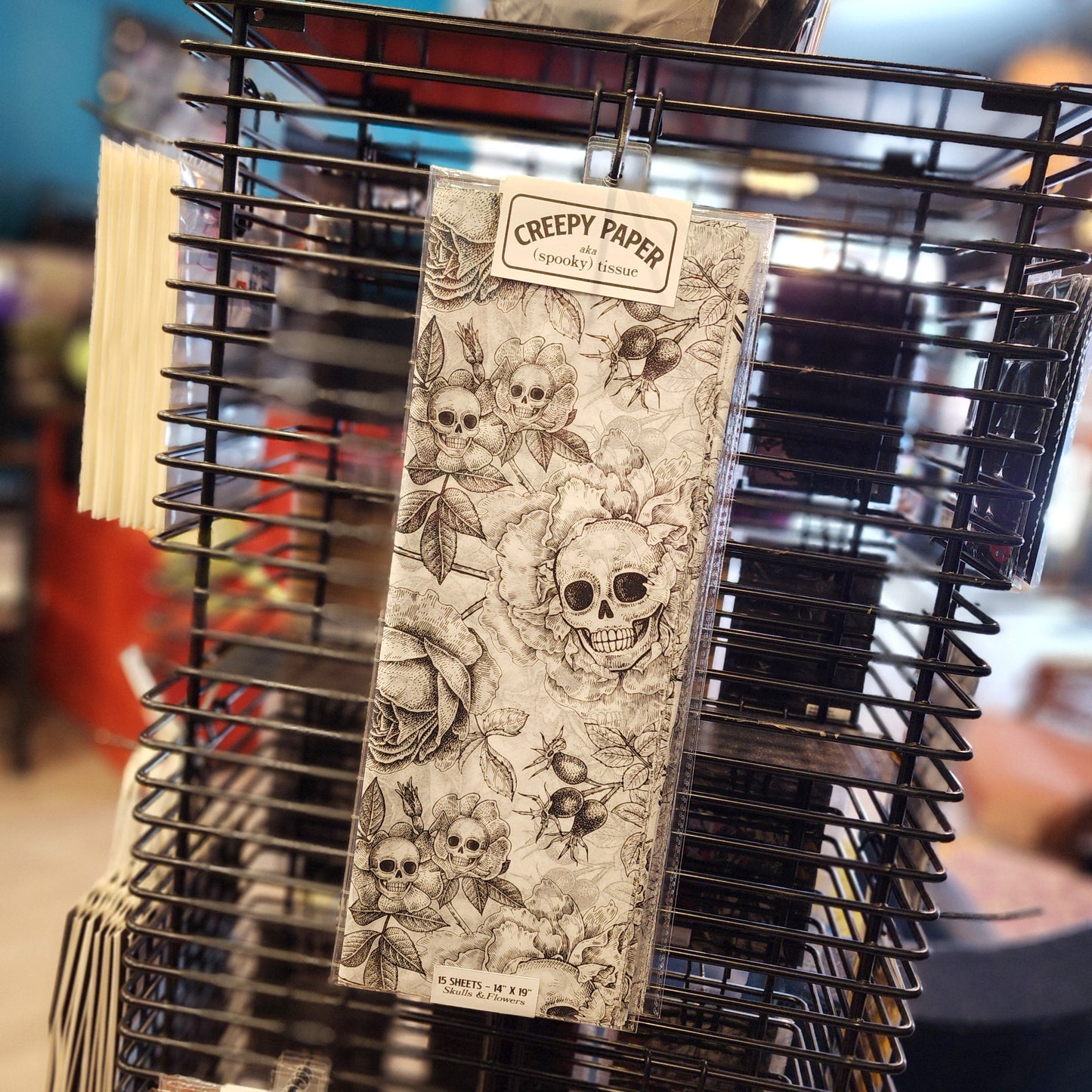 Creepy Paper - Black/White Skulls & Flowers Tissue