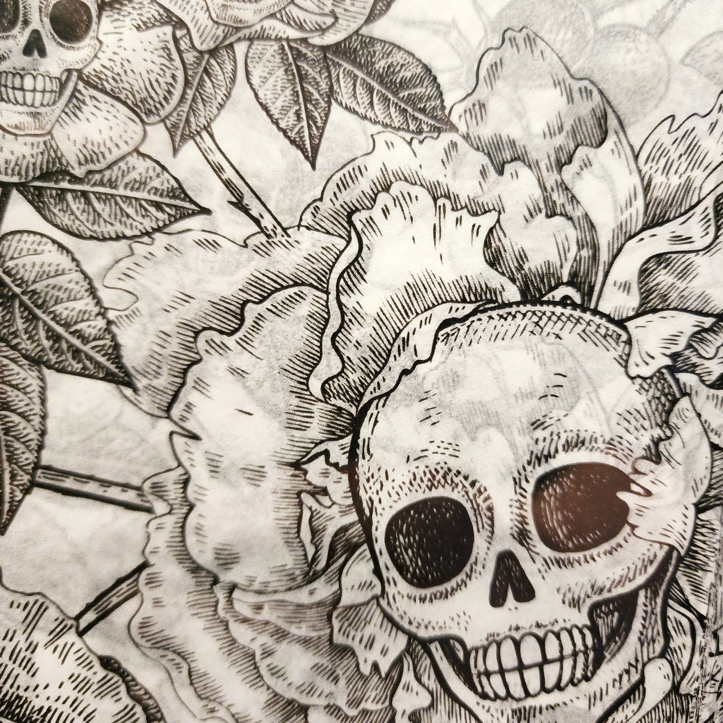Creepy Paper - Black/White Skulls & Flowers Tissue