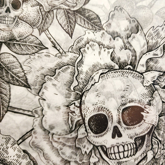 Creepy Paper - Black/White Skulls & Flowers Tissue