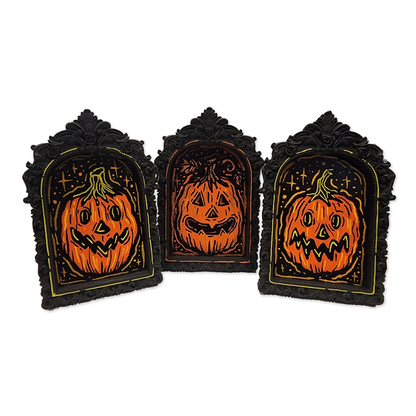 OOAK Mini Framed Jack O'Lantern Painting