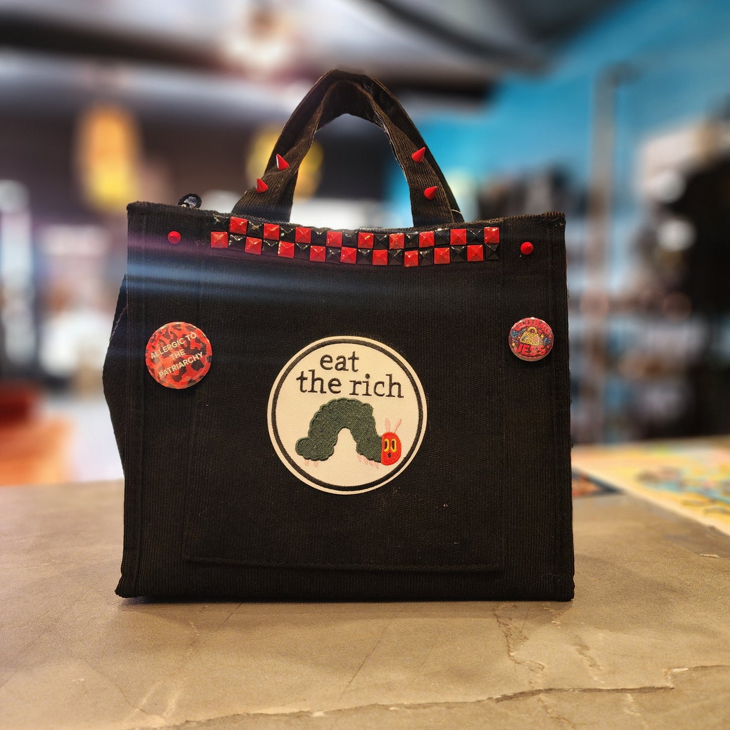 Black Corduroy Tote