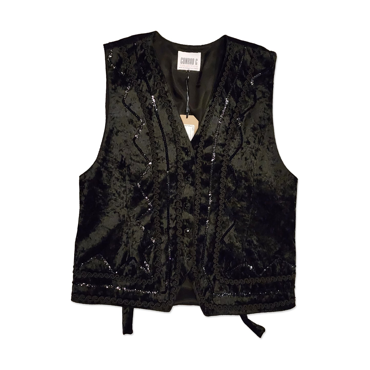 Crushed Velvet & Sequin Vest, Size L