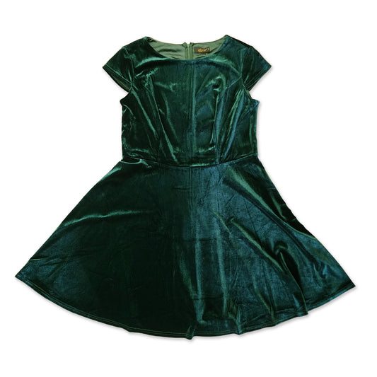 Green Velvet A Line Skater Dress Size XXL