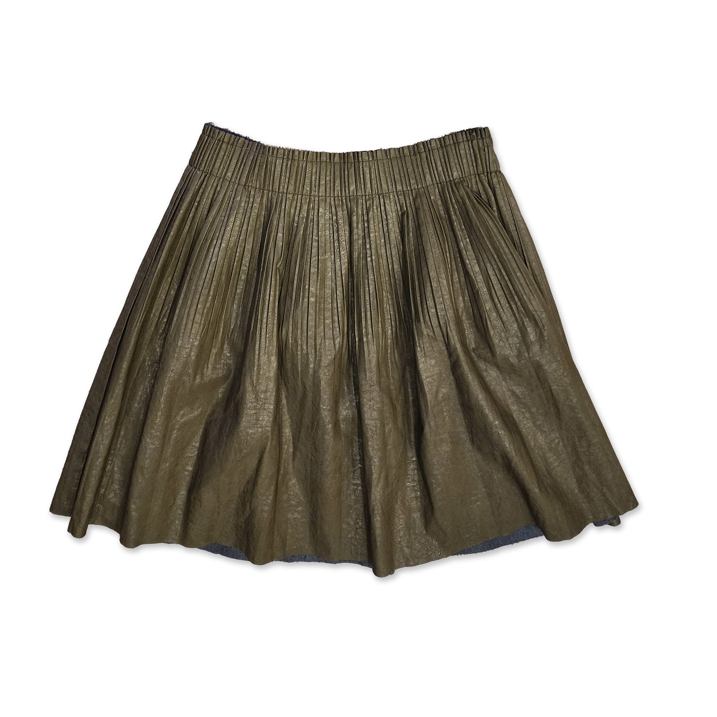 Faux Moss Green Leather Skirt Size L