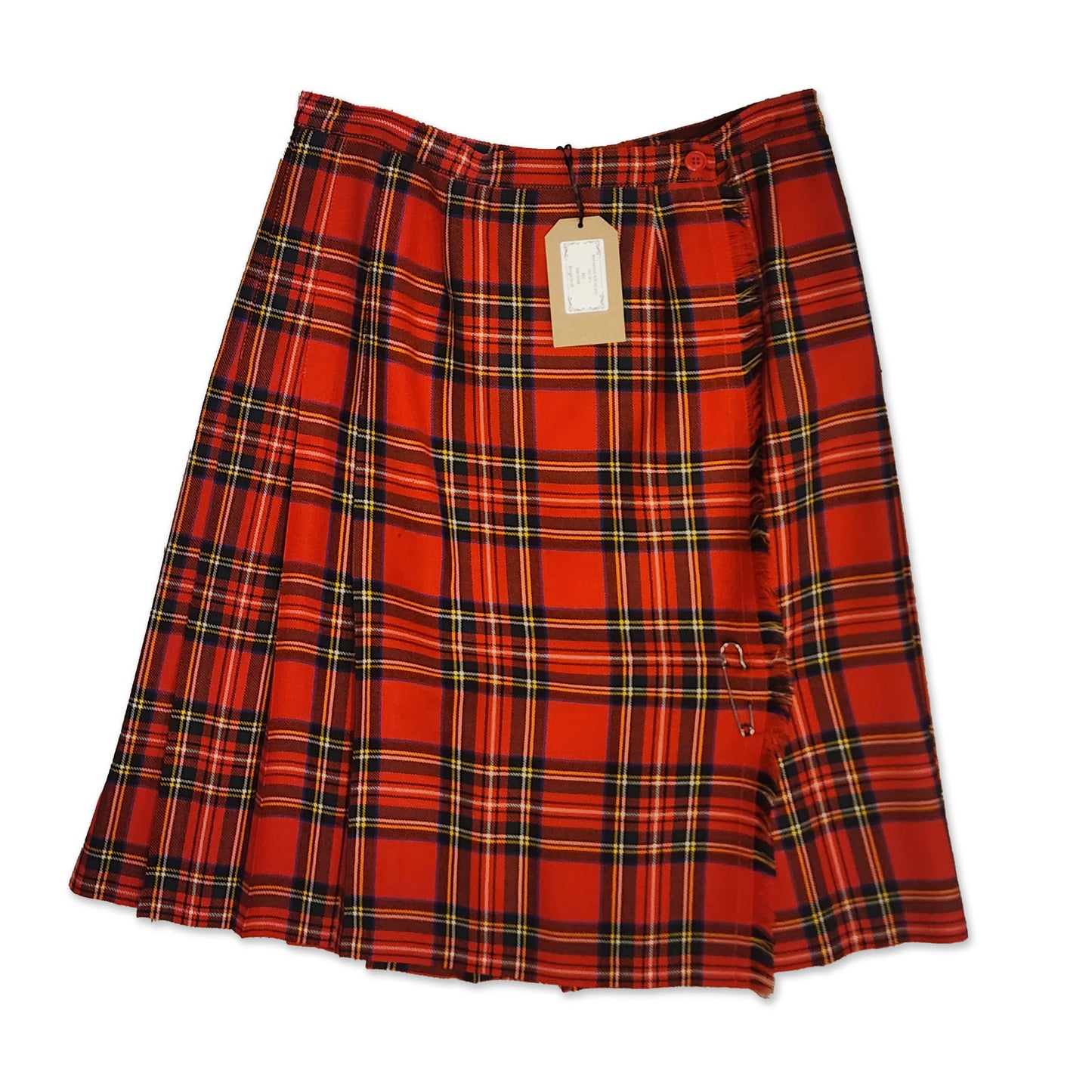 Red Tartan Kilt with Gunmetal Pin, Waist 30"
