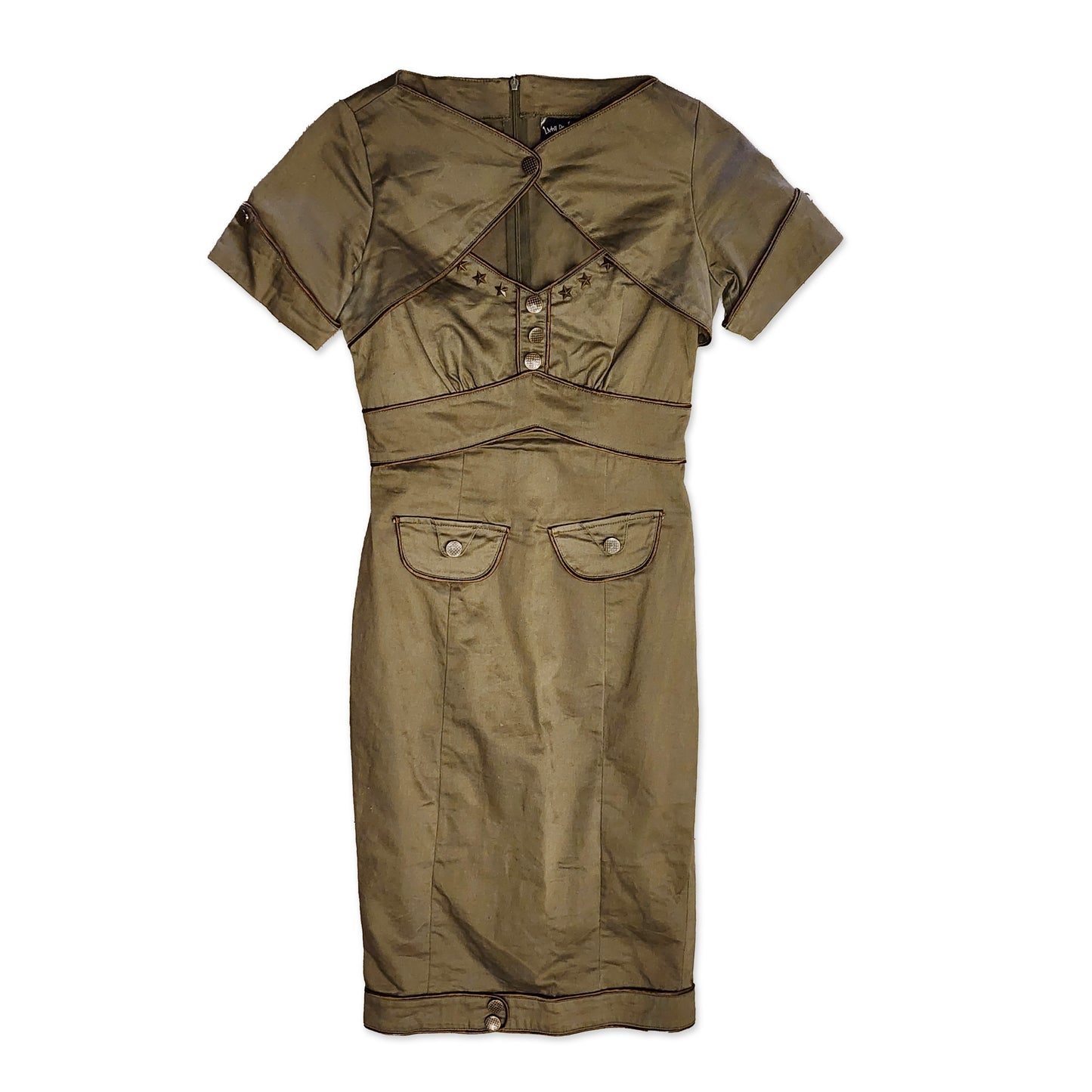 Retro Army Dress, Size XS.