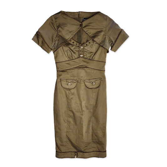 Retro Army Dress, Size XS.