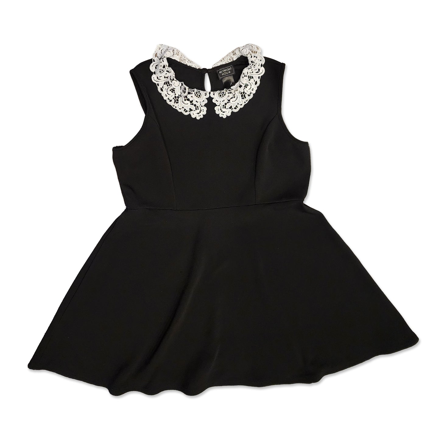 Midnight Hour Wednesday Lace Collar Dress, Size XL