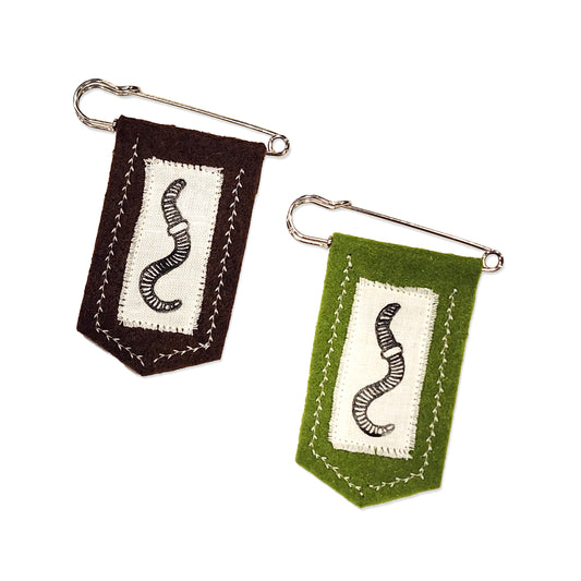 OOAK Felt Patch- Worm