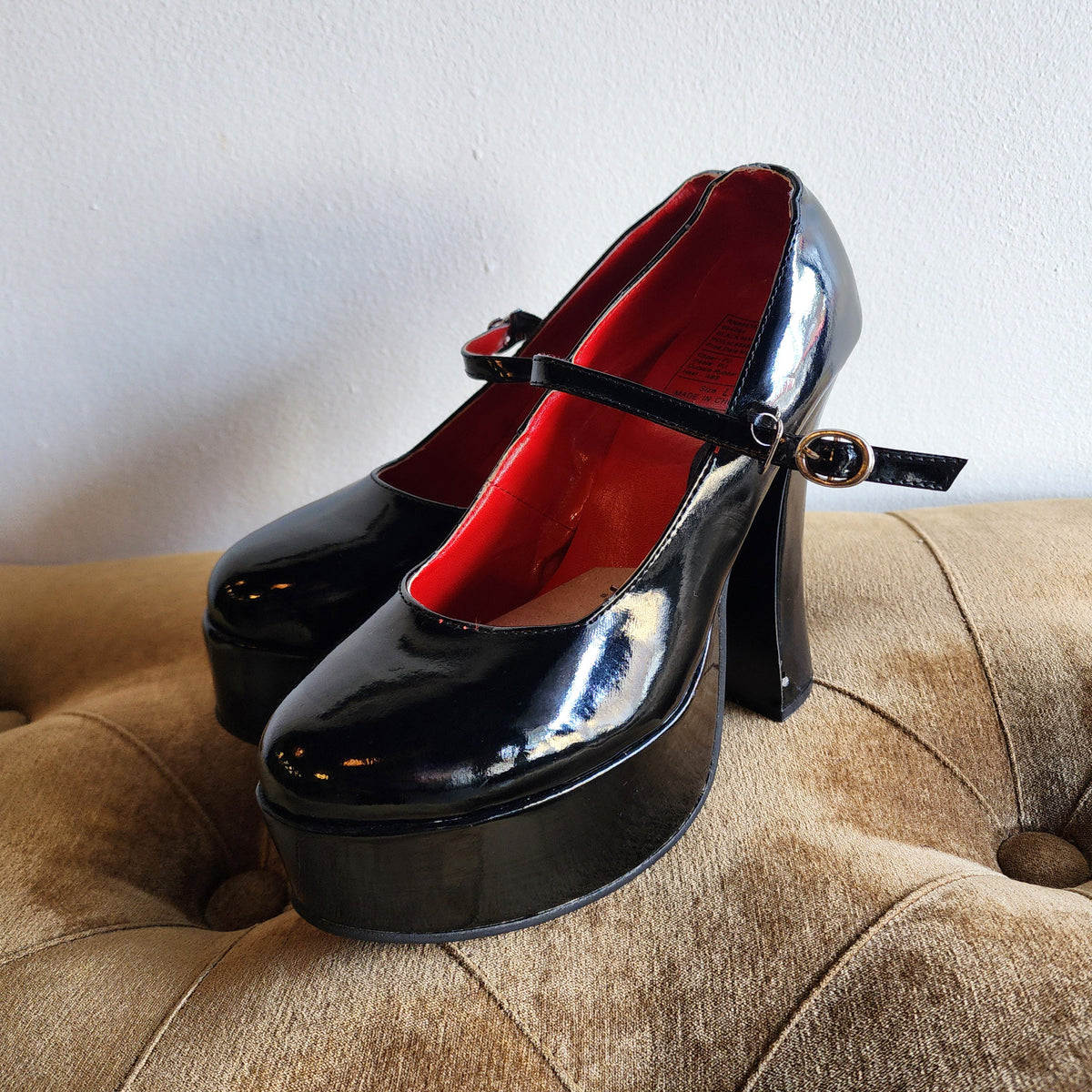 PVC Platform Heel MJs, Size 10 Women's