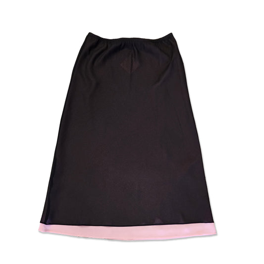 Vintage Black & Pink Midi Skirt, Size 3X.