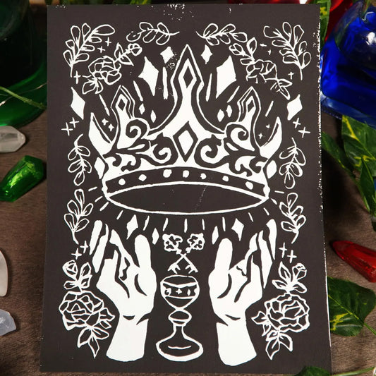 Crown Lino Print 6x8