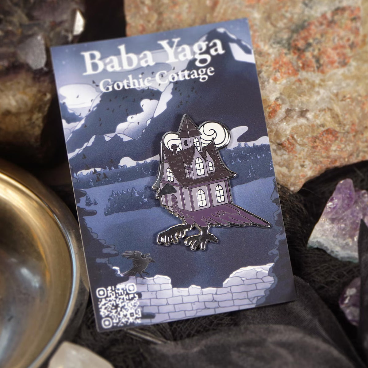 Baba Yaga Gothic Cottage Enamel Pin
