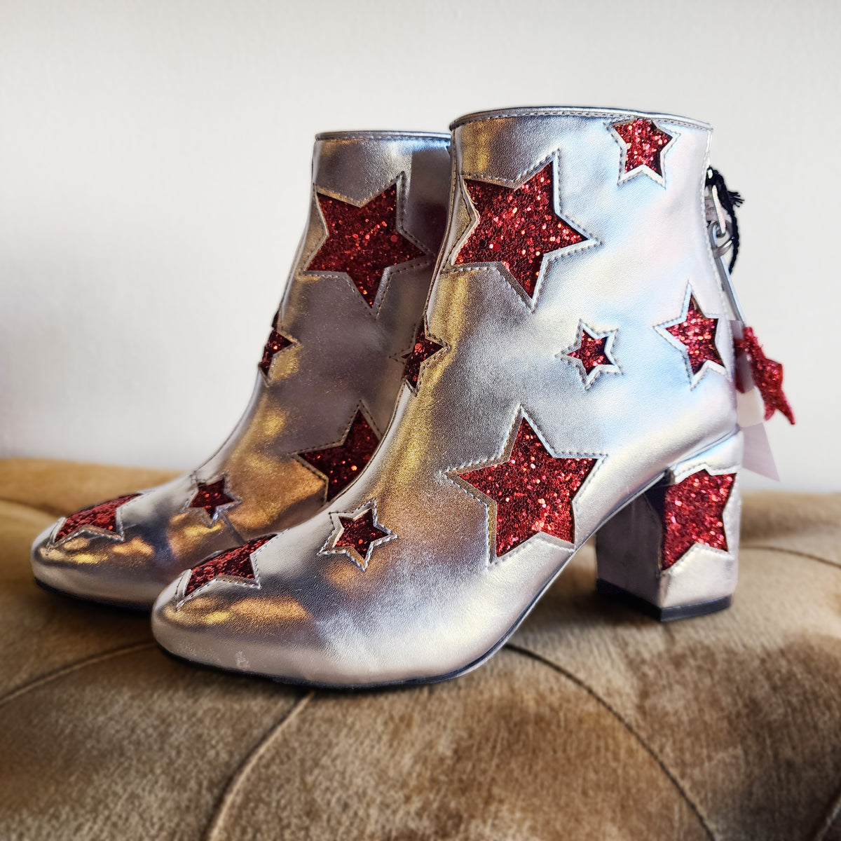 Sparkle Star Ankle Boots, Size 6