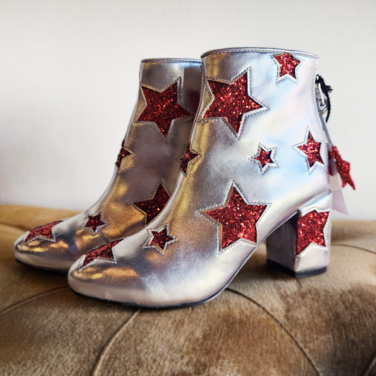 Sparkle Star Ankle Boots, Size 6