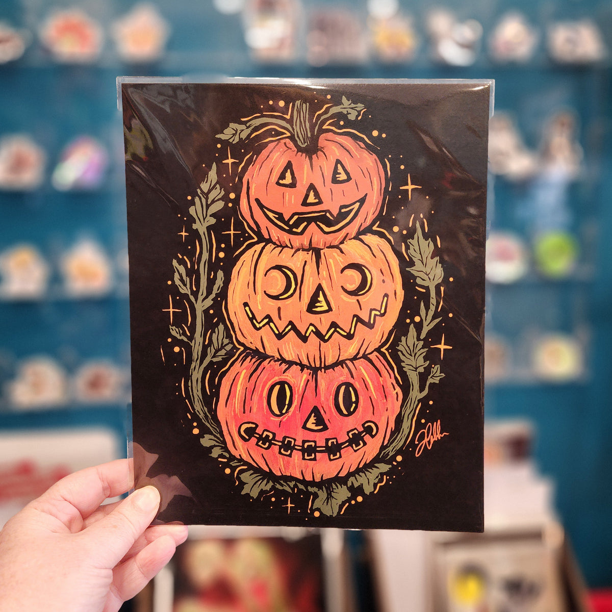 Pumpkin Stack Print 8x10