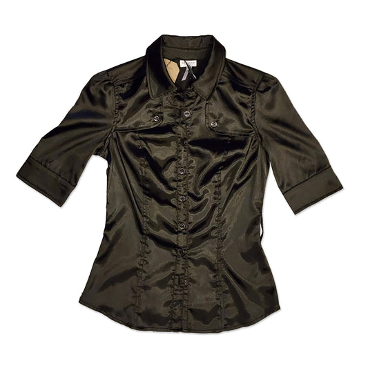 Satin Military Style Top, Size XS