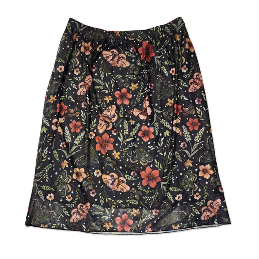Moth Garden Print Skirt, Size 3XL